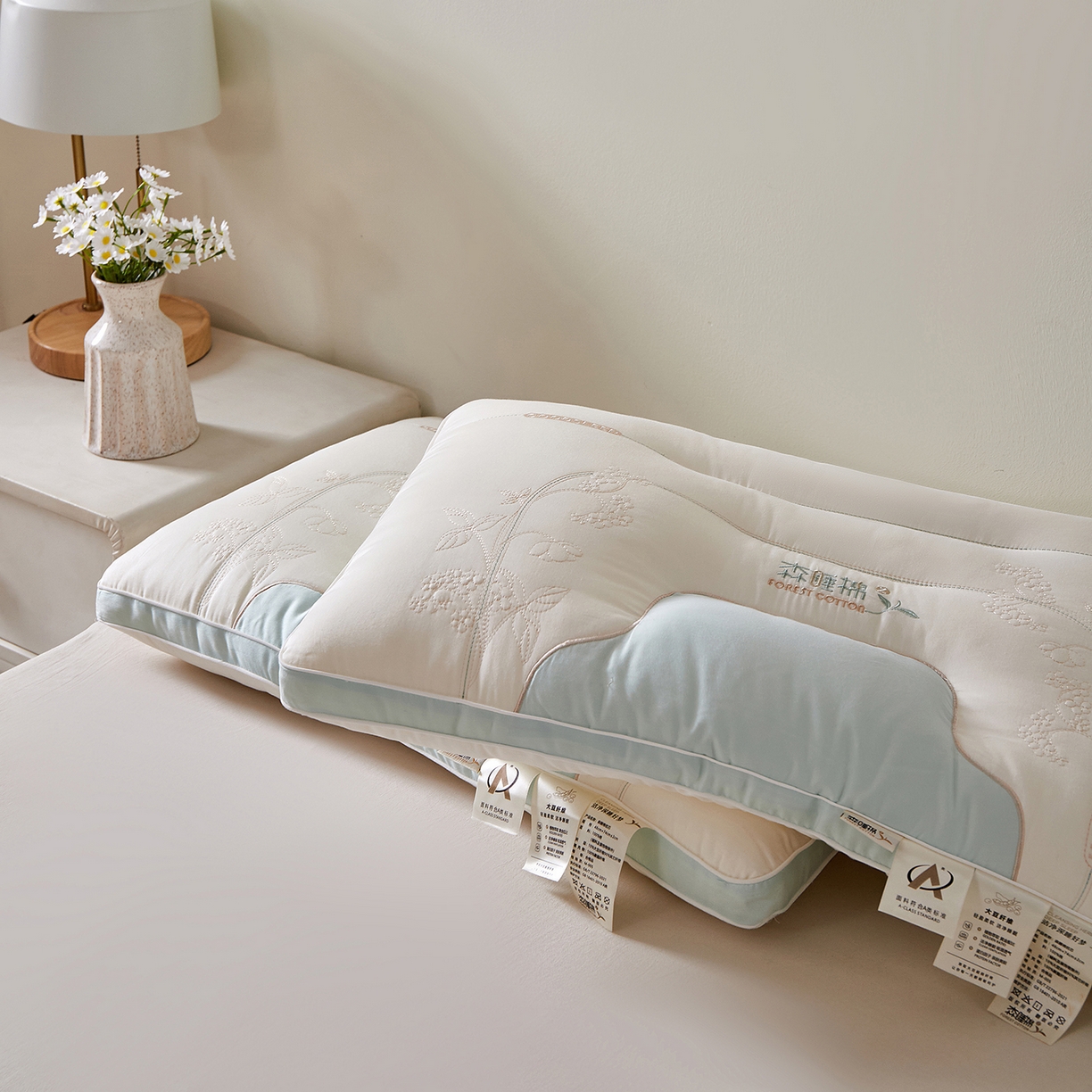 91家纺网 家纺一手货源 找家纺 （总）鼎晟纺 2025新款森睡棉云柔护颈枕学生枕头成人枕芯-风格二