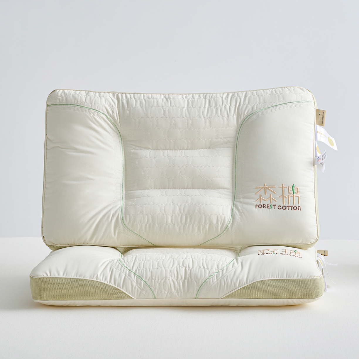 鼎晟纺 2025新款全棉森棉立体护颈枕枕头枕芯-风格二 森棉立体护颈枕【一对装】