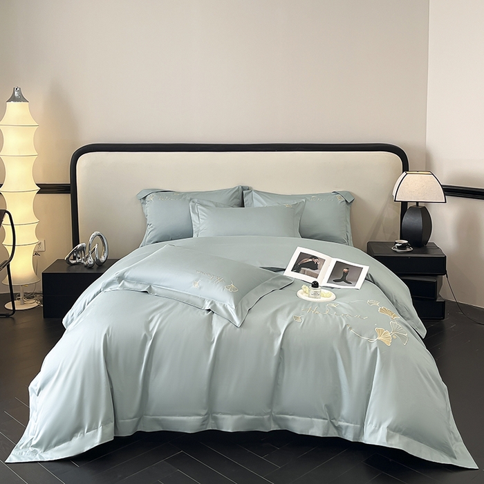 91家纺网 家纺一手货源 找家纺 （总）置顶家纺 2025新款亲肤刺绣四件套-杏运