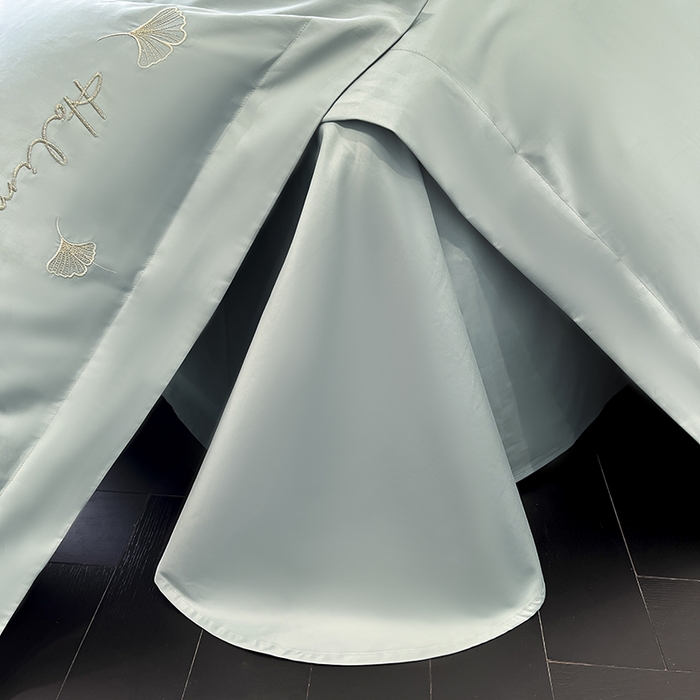 91家纺网 家纺一手货源 找家纺 置顶家纺 2025新款亲肤刺绣四件套-杏运 杏运-月影蓝