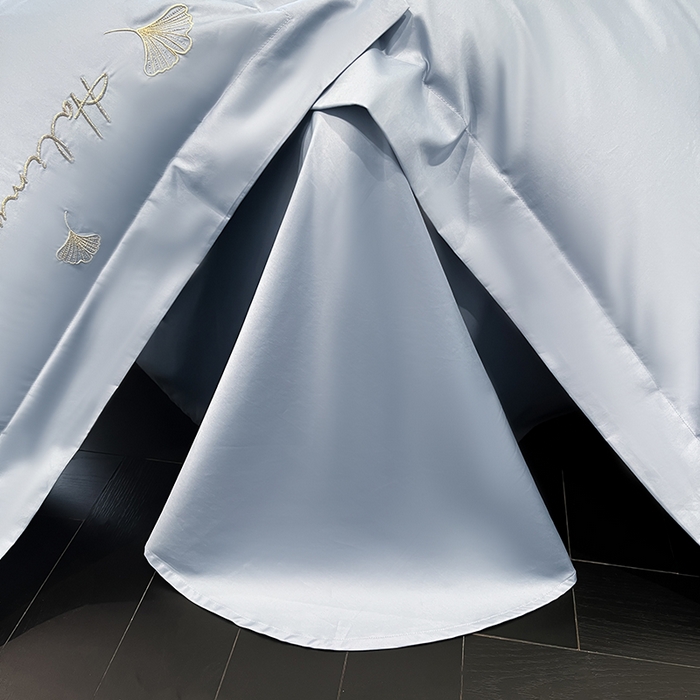 91家纺网 家纺一手货源 找家纺 置顶家纺 2025新款亲肤刺绣四件套-杏运 杏运-天蓝