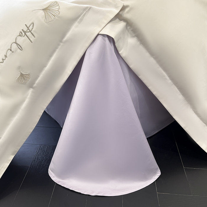 91家纺网 家纺一手货源 找家纺 置顶家纺 2025新款亲肤刺绣四件套-杏运 杏运-白+紫