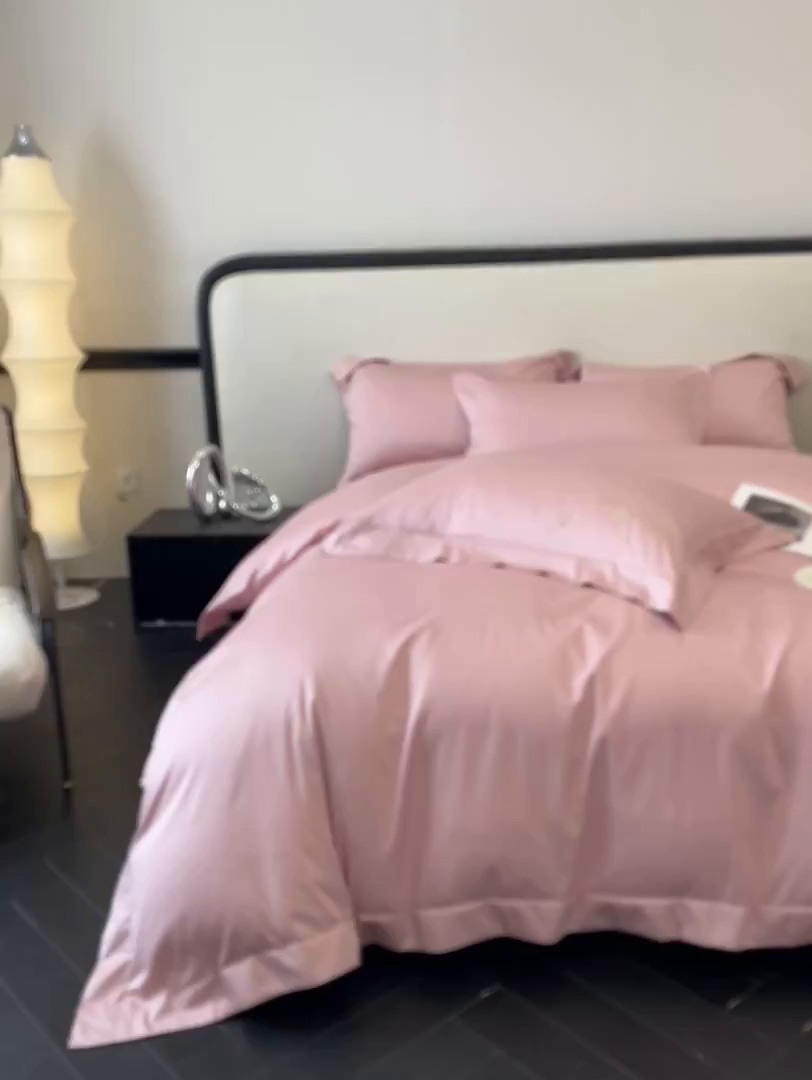 91家纺网 家纺一手货源 找家纺 置顶家纺 2025新款亲肤刺绣四件套-杏运 杏运-豆沙紫