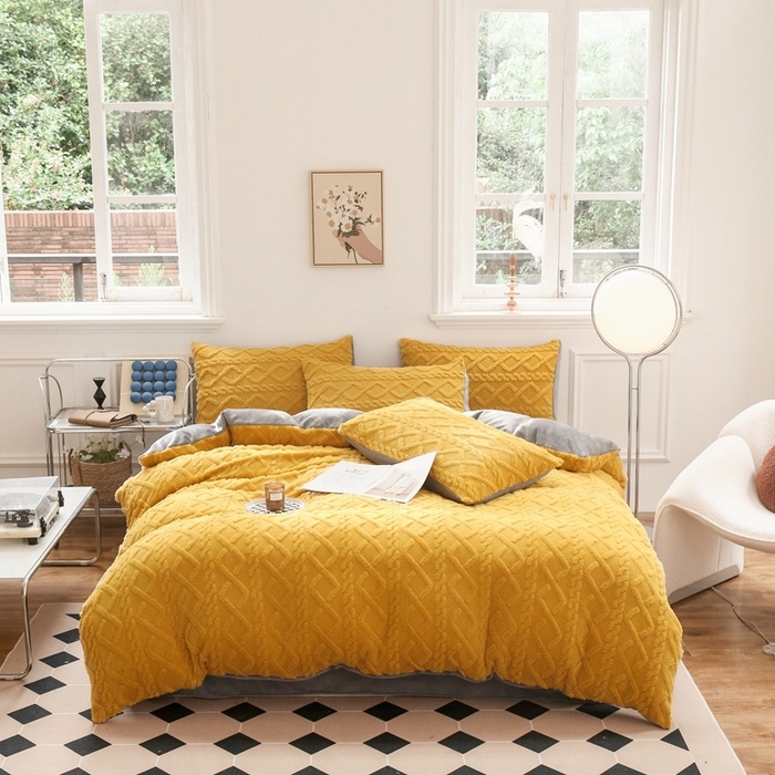 91家纺网 家纺一手货源 找家纺 （总）啊雅家居 2025新款阳离子提花牛奶绒三件套四件套