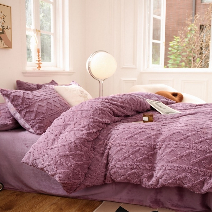 91家纺网 家纺一手货源 找家纺 （总）啊雅家居 2025新款阳离子提花牛奶绒三件套四件套