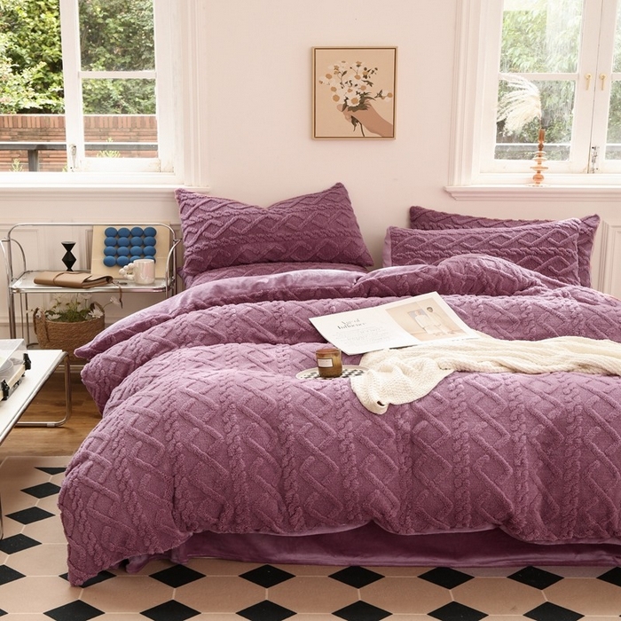 91家纺网 家纺一手货源 找家纺 （总）啊雅家居 2025新款阳离子提花牛奶绒三件套四件套