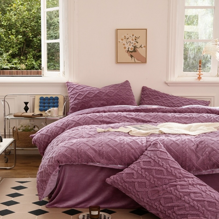 91家纺网 家纺一手货源 找家纺 （总）啊雅家居 2025新款阳离子提花牛奶绒三件套四件套