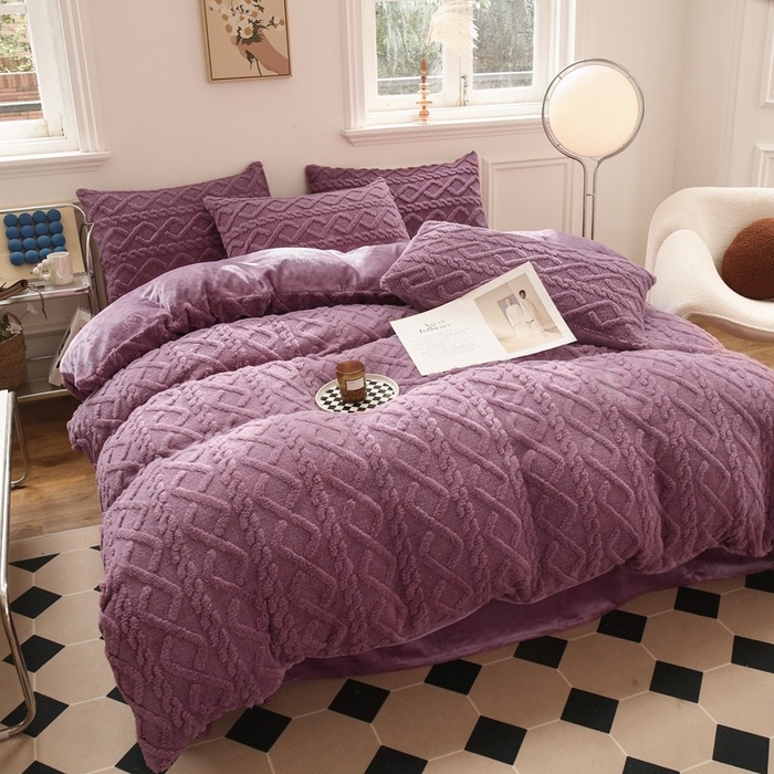 91家纺网 家纺一手货源 找家纺 （总）啊雅家居 2025新款阳离子提花牛奶绒三件套四件套