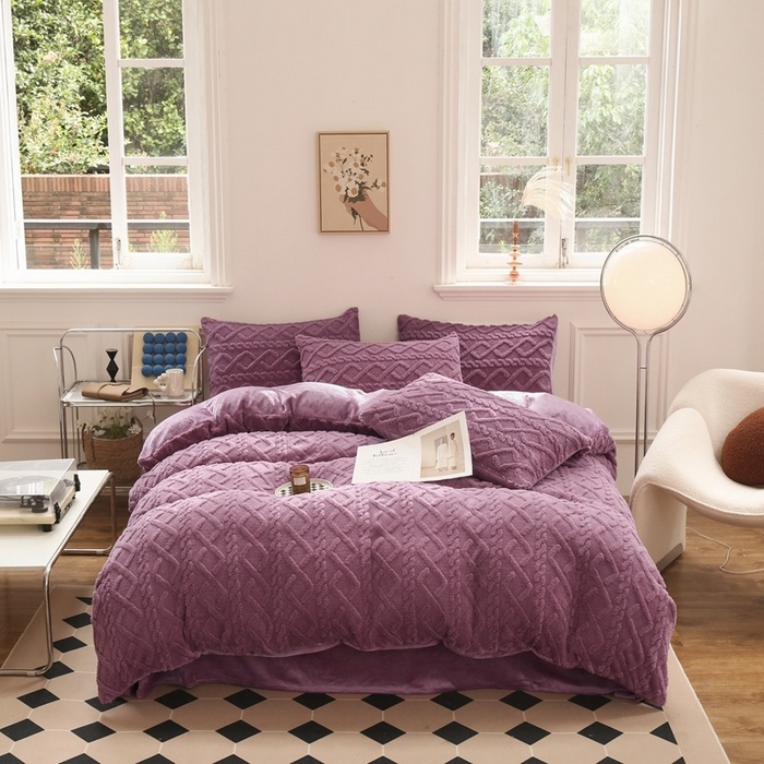 91家纺网 家纺一手货源 找家纺 （总）啊雅家居 2025新款阳离子提花牛奶绒三件套四件套