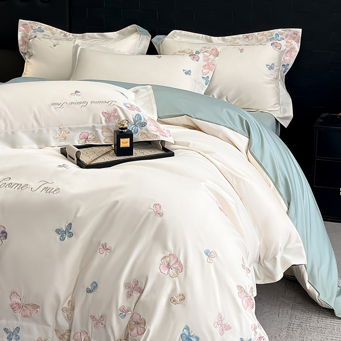 91家纺网 家纺一手货源 找家纺 （总）置顶家纺 2025新款亲肤加厚磨毛刺绣四件套-花不尽