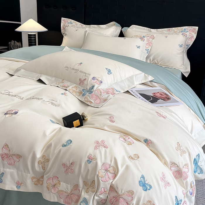 91家纺网 家纺一手货源 找家纺 （总）置顶家纺 2025新款亲肤加厚磨毛刺绣四件套-花不尽