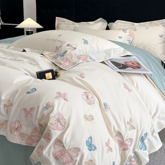 91家纺网 家纺一手货源 找家纺 （总）置顶家纺 2025新款亲肤加厚磨毛刺绣四件套-花不尽