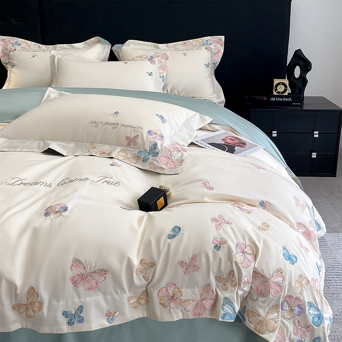 91家纺网 家纺一手货源 找家纺 （总）置顶家纺 2025新款亲肤加厚磨毛刺绣四件套-花不尽