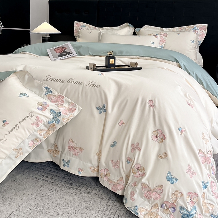 91家纺网 家纺一手货源 找家纺 （总）置顶家纺 2025新款亲肤加厚磨毛刺绣四件套-花不尽