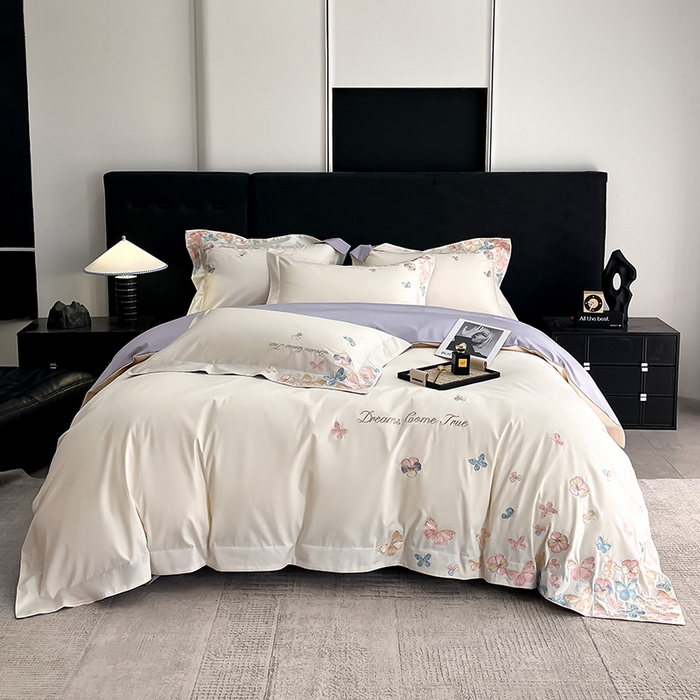 91家纺网 家纺一手货源 找家纺 （总）置顶家纺 2025新款亲肤加厚磨毛刺绣四件套-花不尽