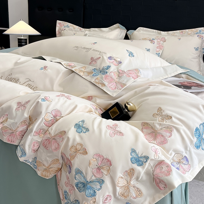 91家纺网 家纺一手货源 找家纺 （总）置顶家纺 2025新款亲肤加厚磨毛刺绣四件套-花不尽