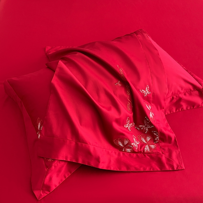 91家纺网 家纺一手货源 找家纺 （总）置顶家纺 2025新款亲肤婚庆绣花四件套-花不尽