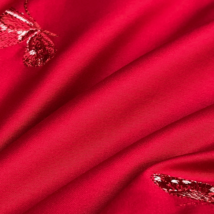 91家纺网 家纺一手货源 找家纺 置顶家纺 2025新款亲肤婚庆绣花四件套-花不尽 花不尽-大红