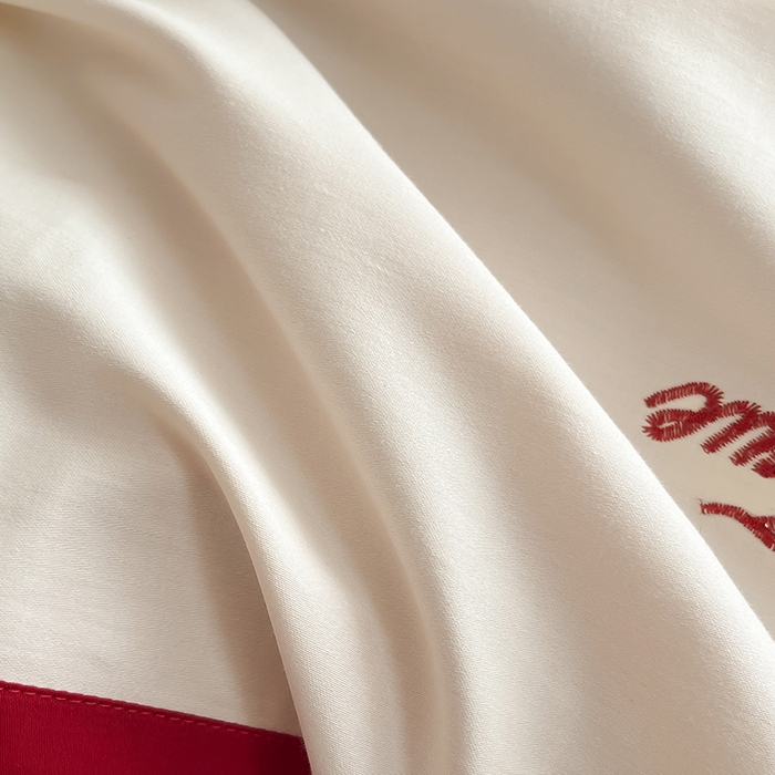 91家纺网 家纺一手货源 找家纺 置顶家纺 2025新款亲肤婚庆绣花四件套-花不尽 花不尽-奶白+大红