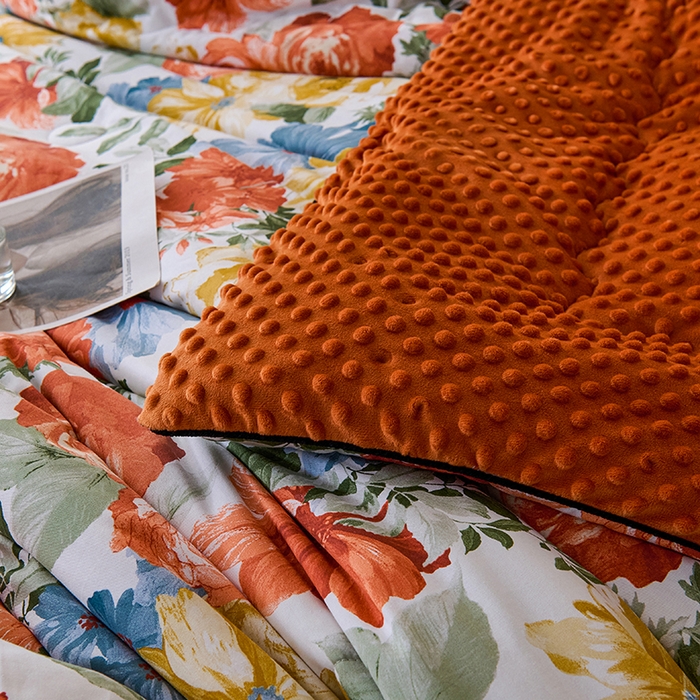 91家纺网 家纺一手货源 找家纺 （总）小鱼儿家纺 2025新款全棉豆豆被冬被纯棉宝宝绒被子安抚豆豆绒春秋被芯轻奢田园风批发一件代发