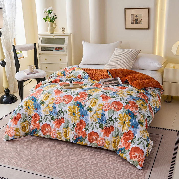 91家纺网 家纺一手货源 找家纺 （总）小鱼儿家纺 2025新款全棉豆豆被冬被纯棉宝宝绒被子安抚豆豆绒春秋被芯轻奢田园风批发一件代发