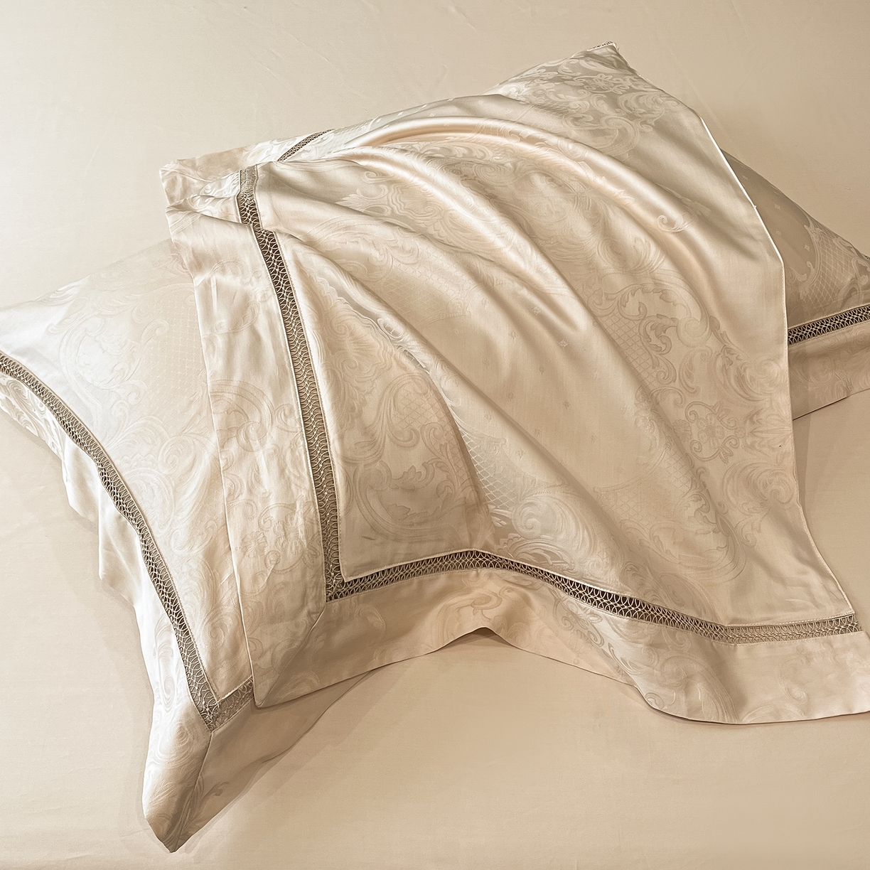 91家纺网 家纺一手货源 找家纺 置顶家纺 2025新款维纳斯系列亲肤提花四件套 维纳斯-浅香槟