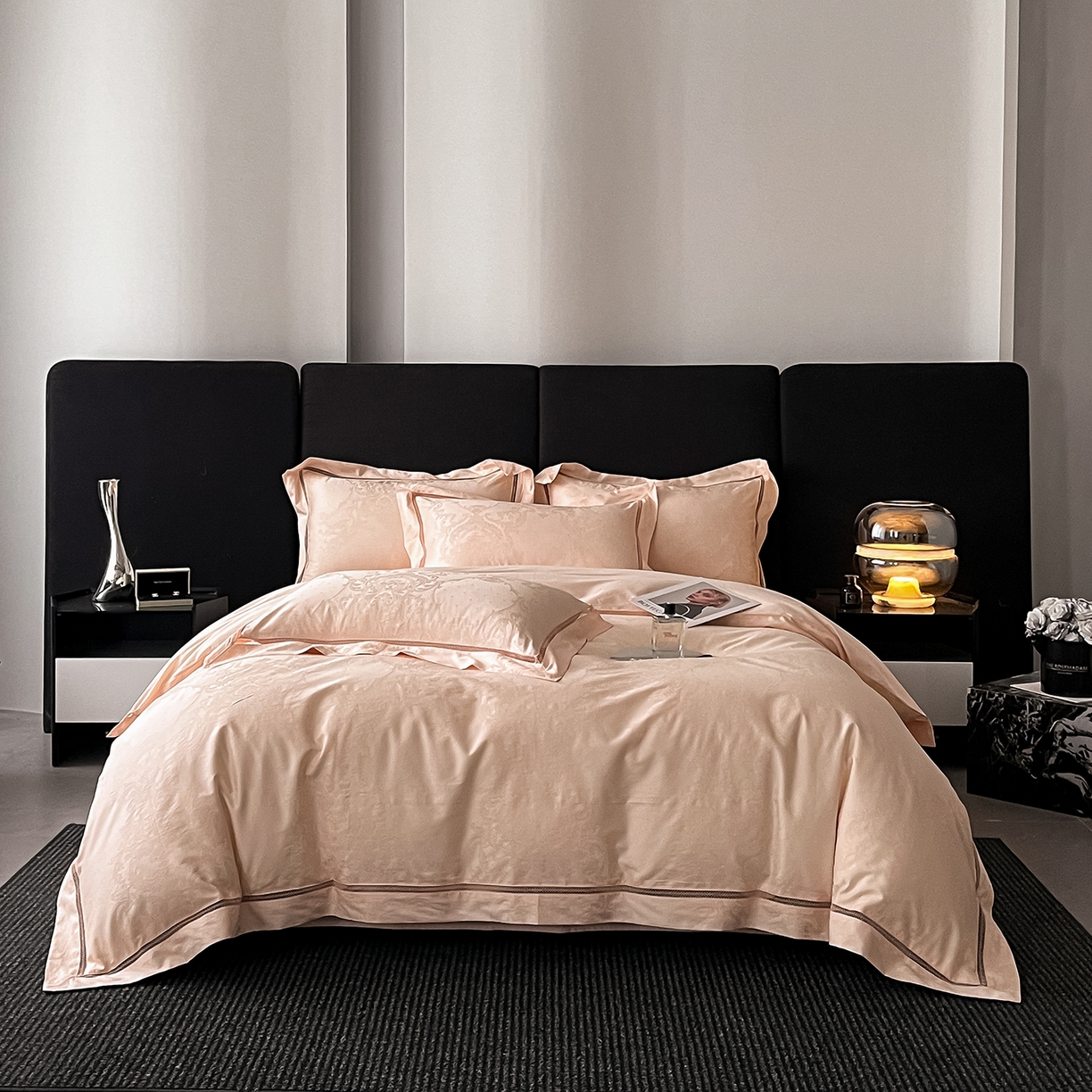 91家纺网 家纺一手货源 找家纺 置顶家纺 2025新款维纳斯系列亲肤提花四件套 维纳斯-玉色