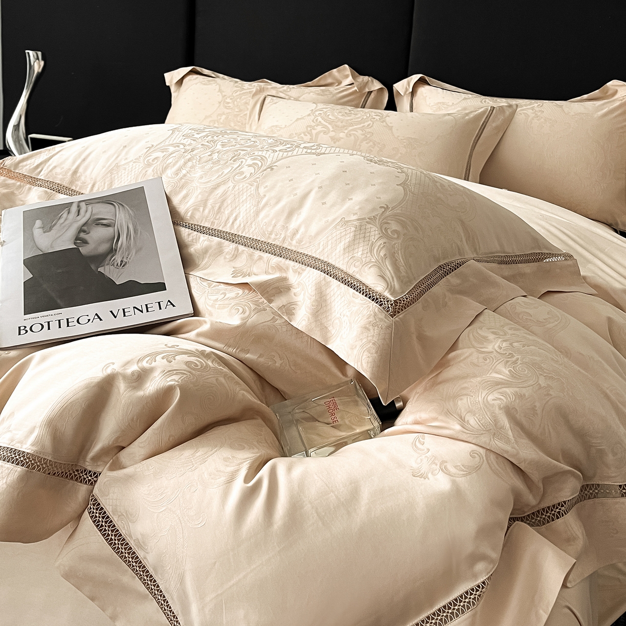 91家纺网 家纺一手货源 找家纺 置顶家纺 2025新款维纳斯系列亲肤提花四件套 维纳斯-浅香槟