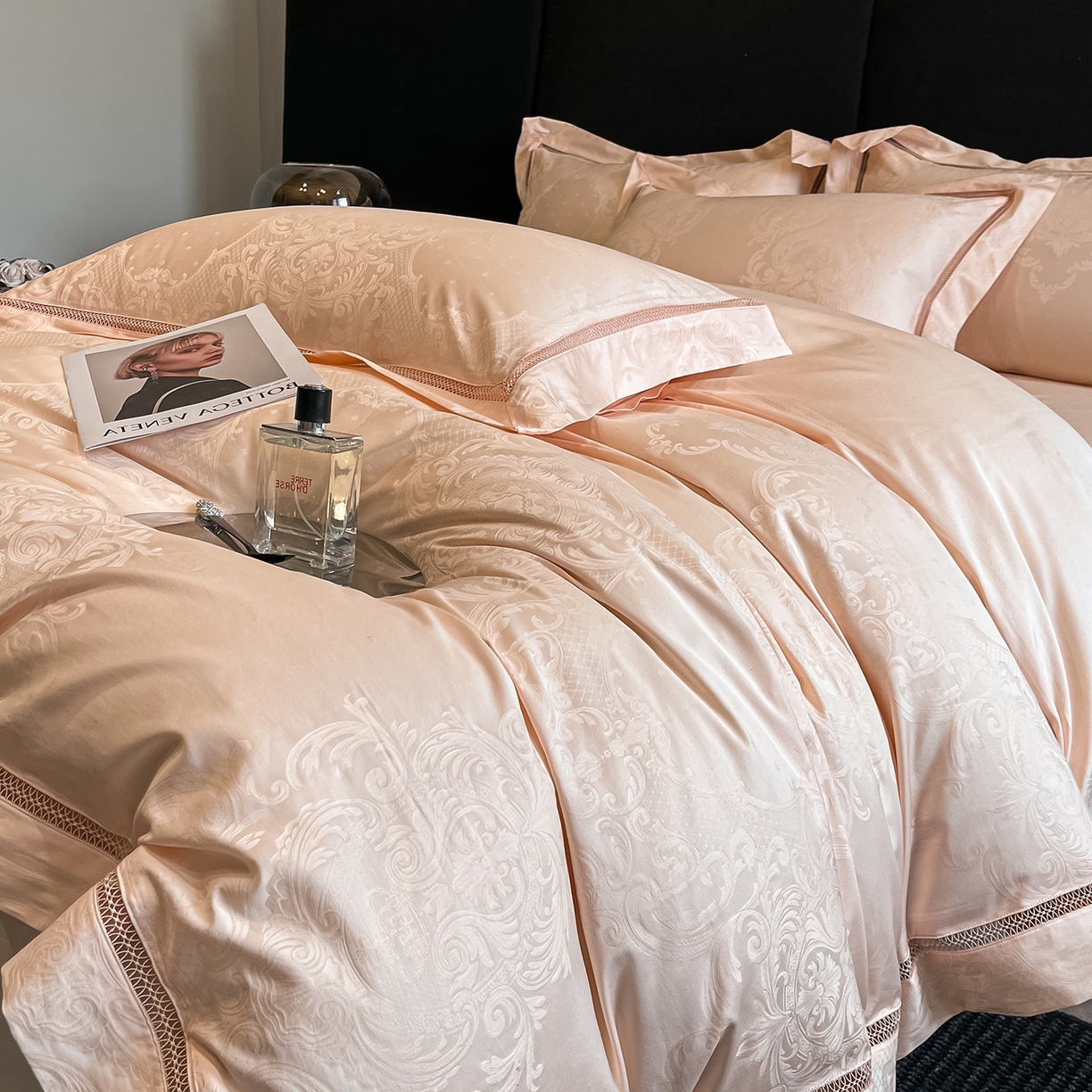 91家纺网 家纺一手货源 找家纺 置顶家纺 2025新款维纳斯系列亲肤提花四件套 维纳斯-玉色