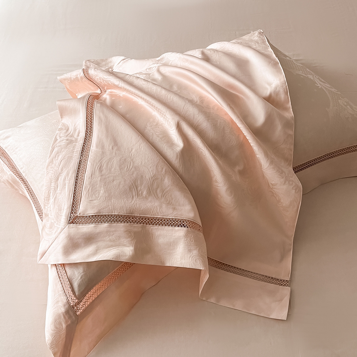 91家纺网 家纺一手货源 找家纺 置顶家纺 2025新款维纳斯系列亲肤提花四件套 维纳斯-玉色