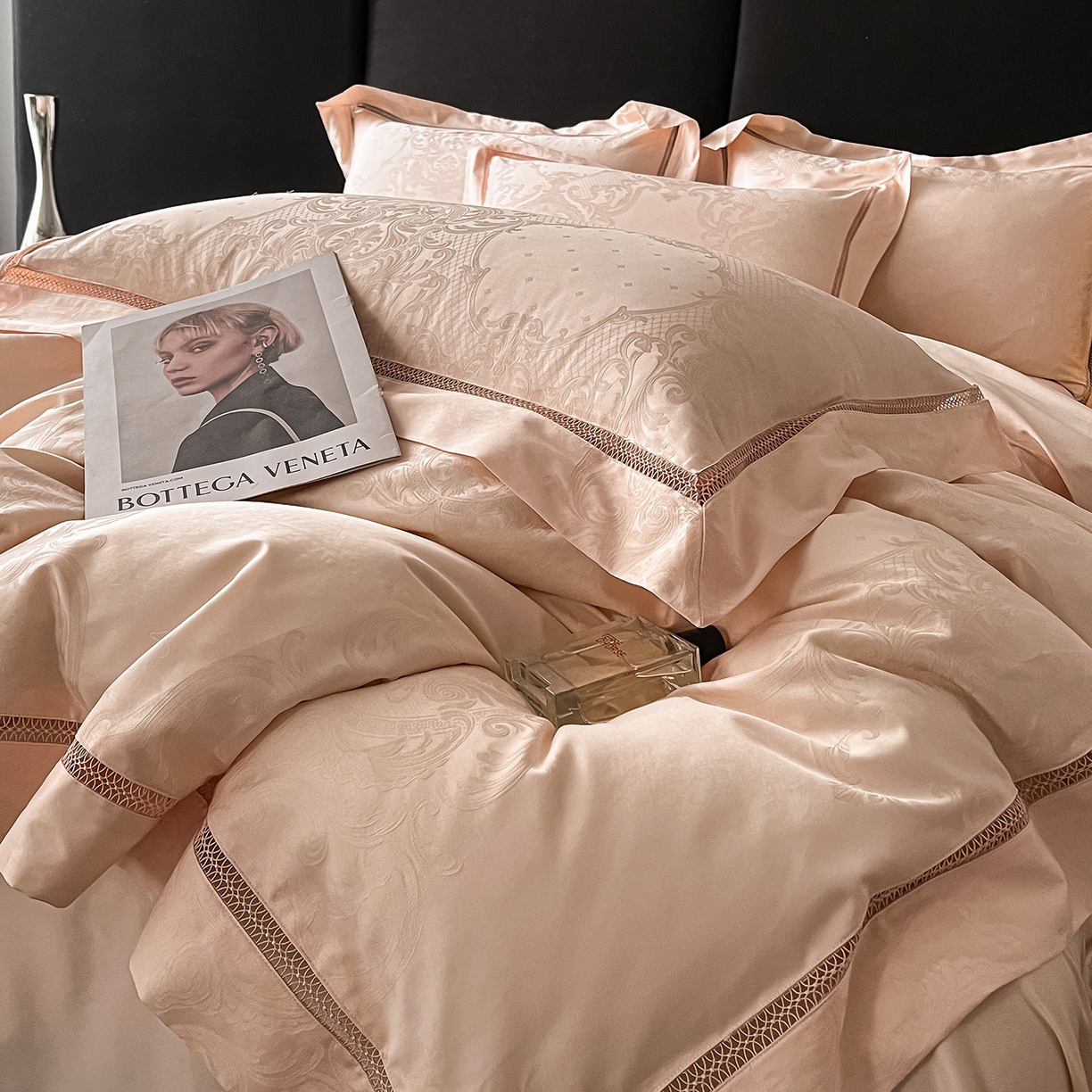 91家纺网 家纺一手货源 找家纺 置顶家纺 2025新款维纳斯系列亲肤提花四件套 维纳斯-玉色