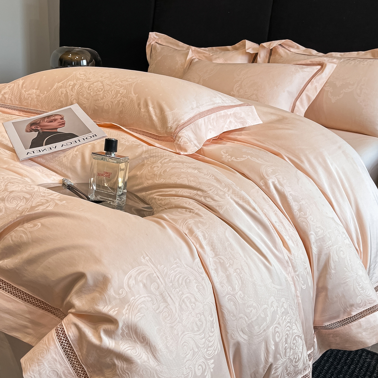 91家纺网 家纺一手货源 找家纺 置顶家纺 2025新款维纳斯系列亲肤提花四件套 维纳斯-玉色