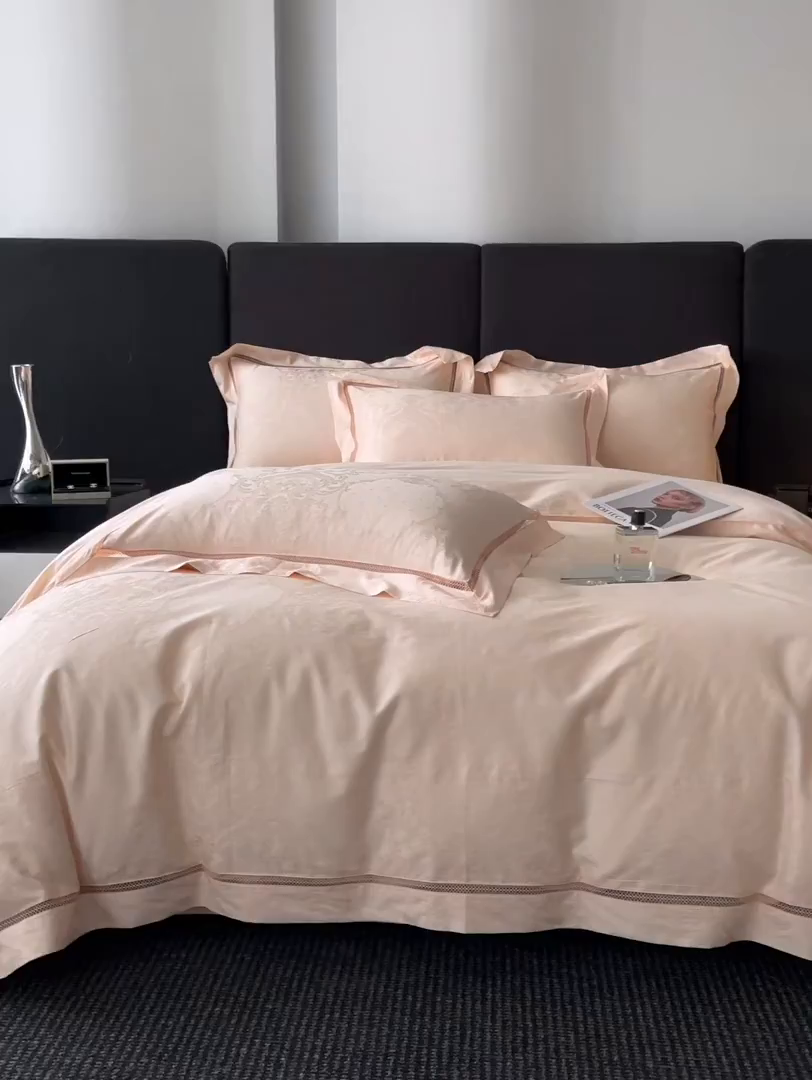 91家纺网 家纺一手货源 找家纺 置顶家纺 2025新款维纳斯系列亲肤提花四件套 维纳斯-玉色