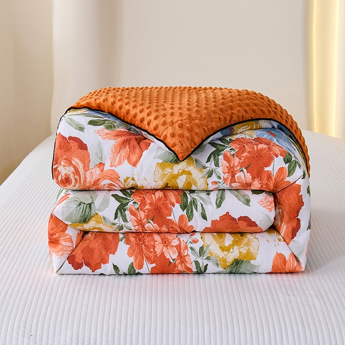 91家纺网 家纺一手货源 找家纺 小鱼儿家纺 2025新款全棉豆豆被冬被被子 国潮牡丹