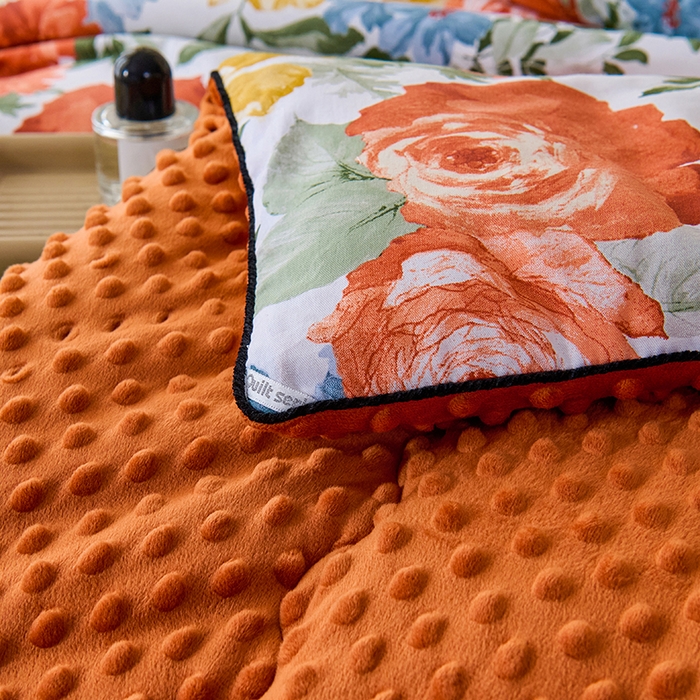 91家纺网 家纺一手货源 找家纺 小鱼儿家纺 2025新款全棉豆豆被冬被被子 国潮牡丹