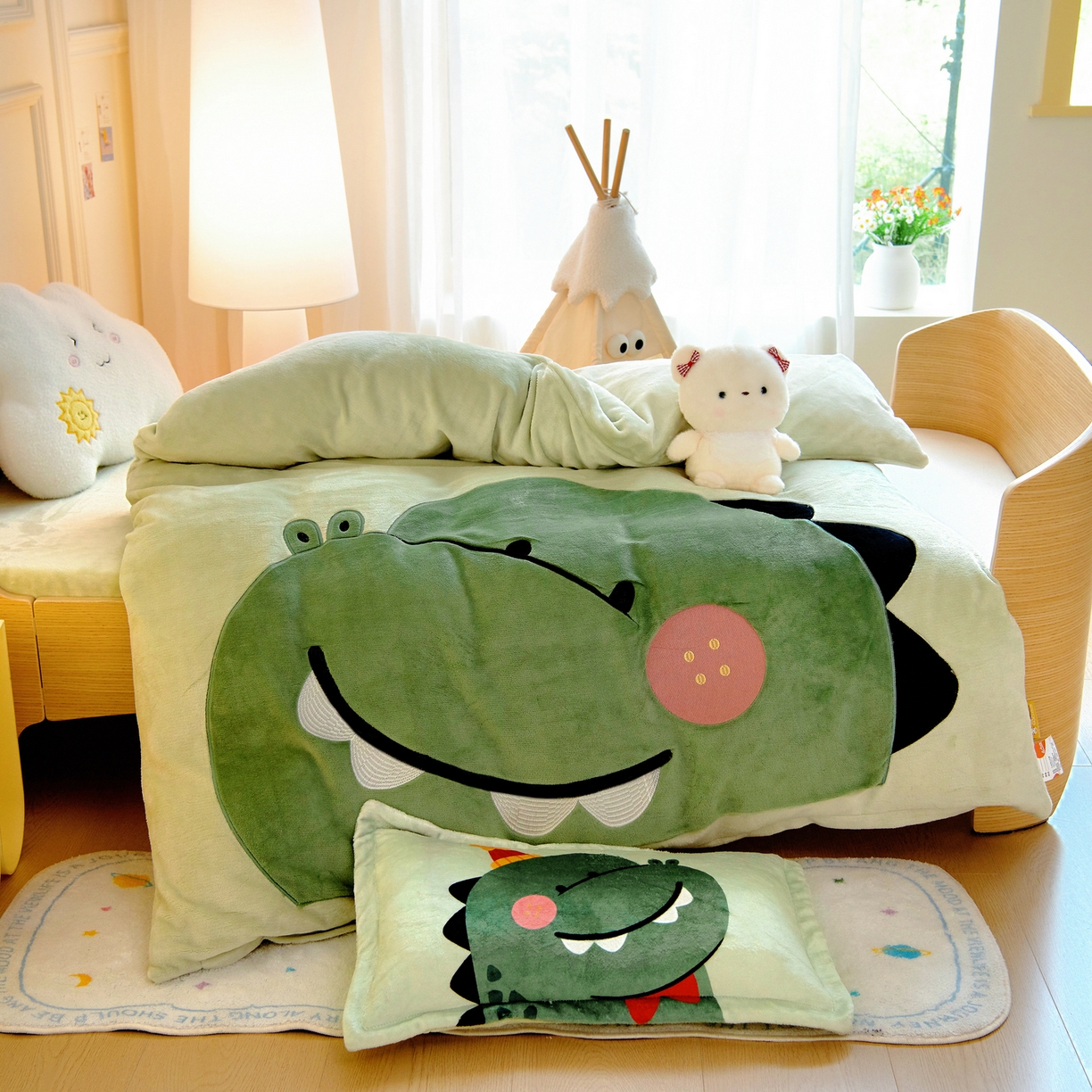 91家纺网 家纺一手货源 找家纺 （总）梵赫 2025新款加厚大版原创数码印花幼儿园儿童枕套