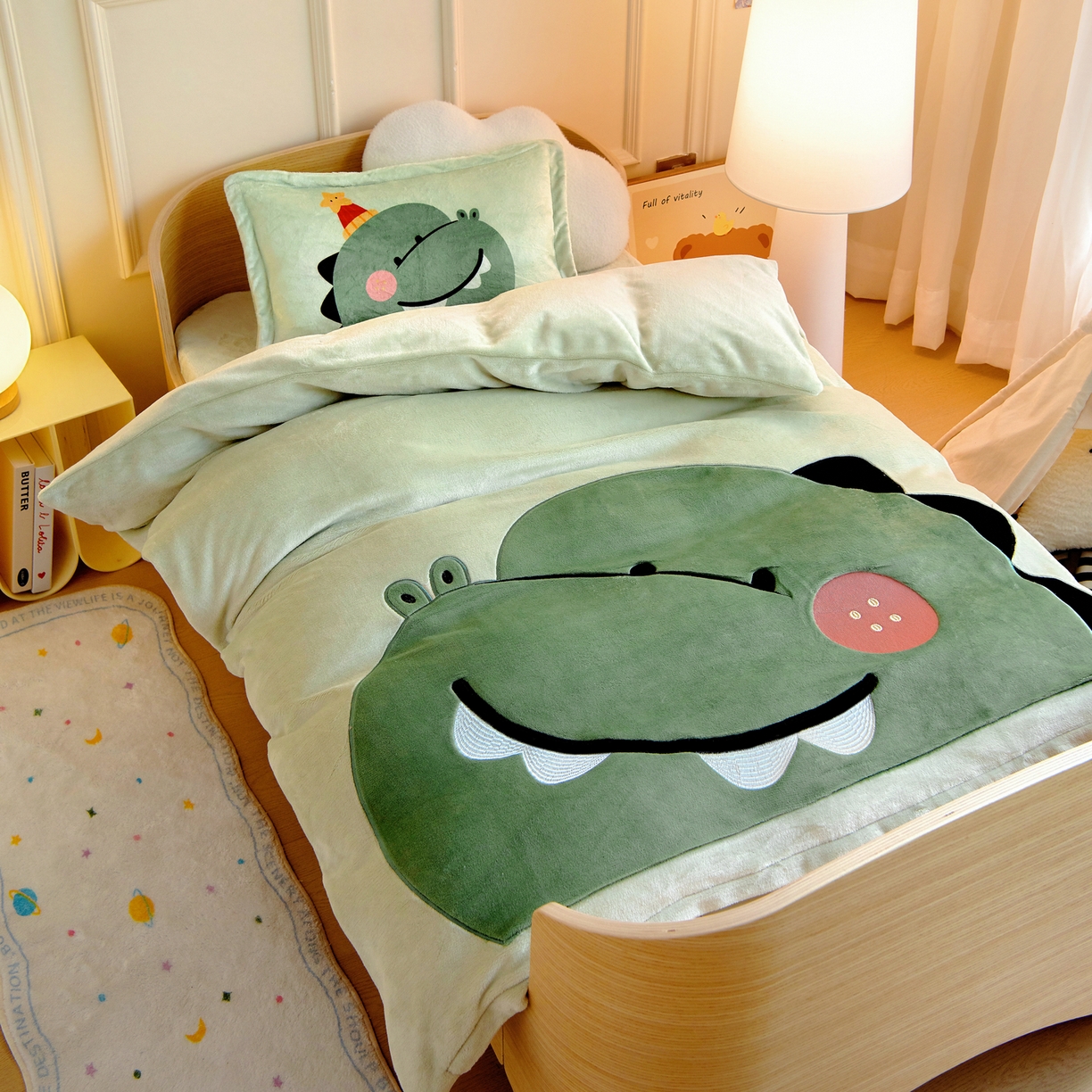 91家纺网 家纺一手货源 找家纺 （总）梵赫 2025新款加厚大版原创数码印花幼儿园儿童枕套