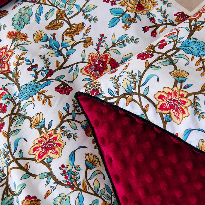 91家纺网 家纺一手货源 找家纺 小鱼儿家纺 2025新款全棉豆豆被冬被被子 花轿百媚-红