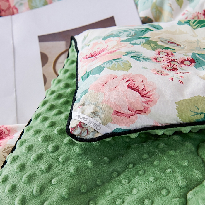 91家纺网 家纺一手货源 找家纺 小鱼儿家纺 2025新款全棉豆豆被冬被被子 浪漫花舞