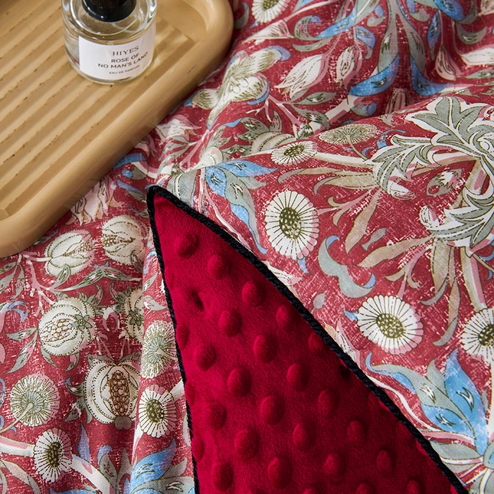 91家纺网 家纺一手货源 找家纺 小鱼儿家纺 2025新款全棉豆豆被冬被被子 曼德拉-红