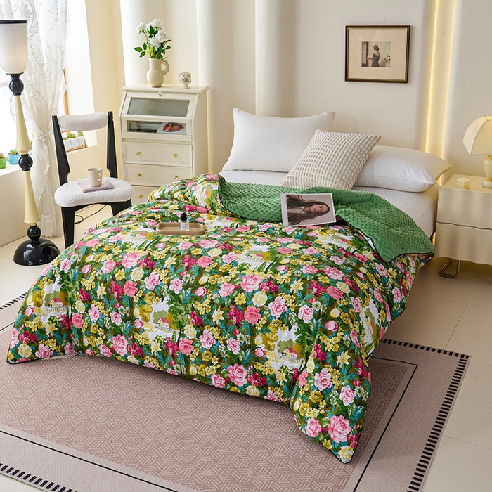 91家纺网 家纺一手货源 找家纺 小鱼儿家纺 2025新款全棉豆豆被冬被被子 莫奈花园