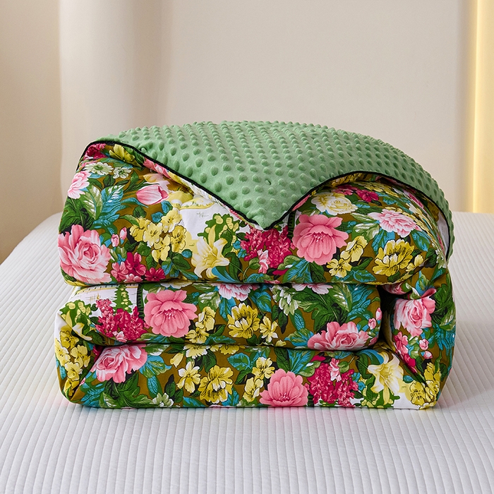 91家纺网 家纺一手货源 找家纺 小鱼儿家纺 2025新款全棉豆豆被冬被被子 莫奈花园