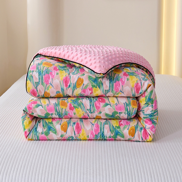 91家纺网 家纺一手货源 找家纺 小鱼儿家纺 2025新款全棉豆豆被冬被被子 郁金香