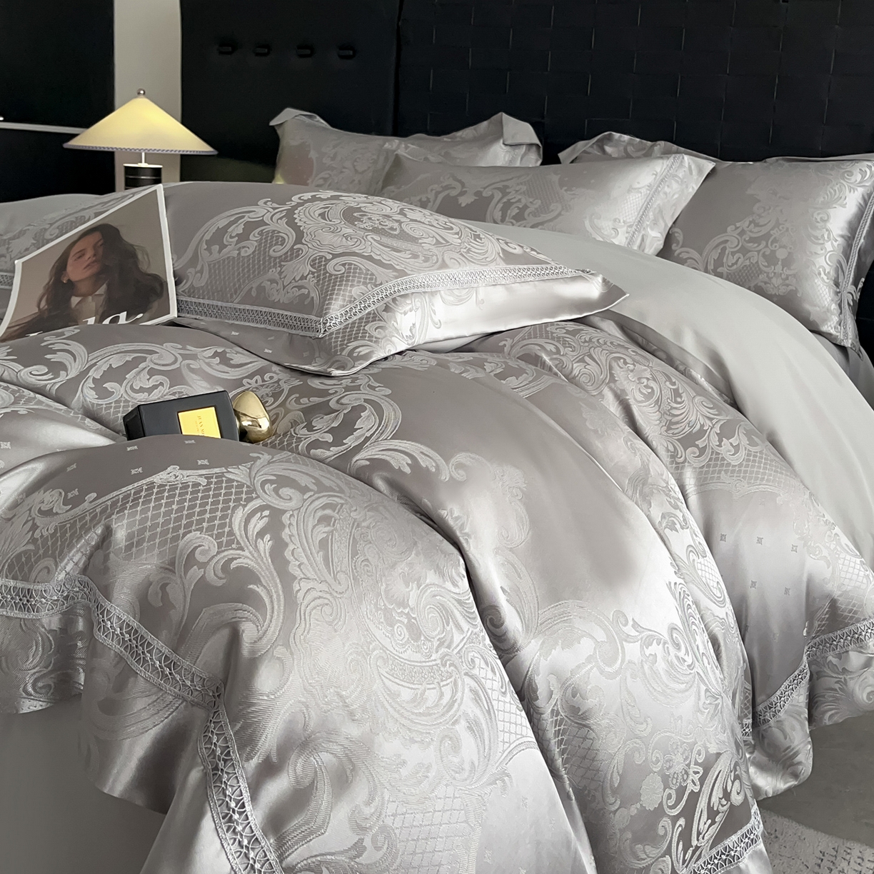 91家纺网 家纺一手货源 找家纺 （总）置顶家纺 2025新款维纳斯系列亲肤提花四件套-实拍