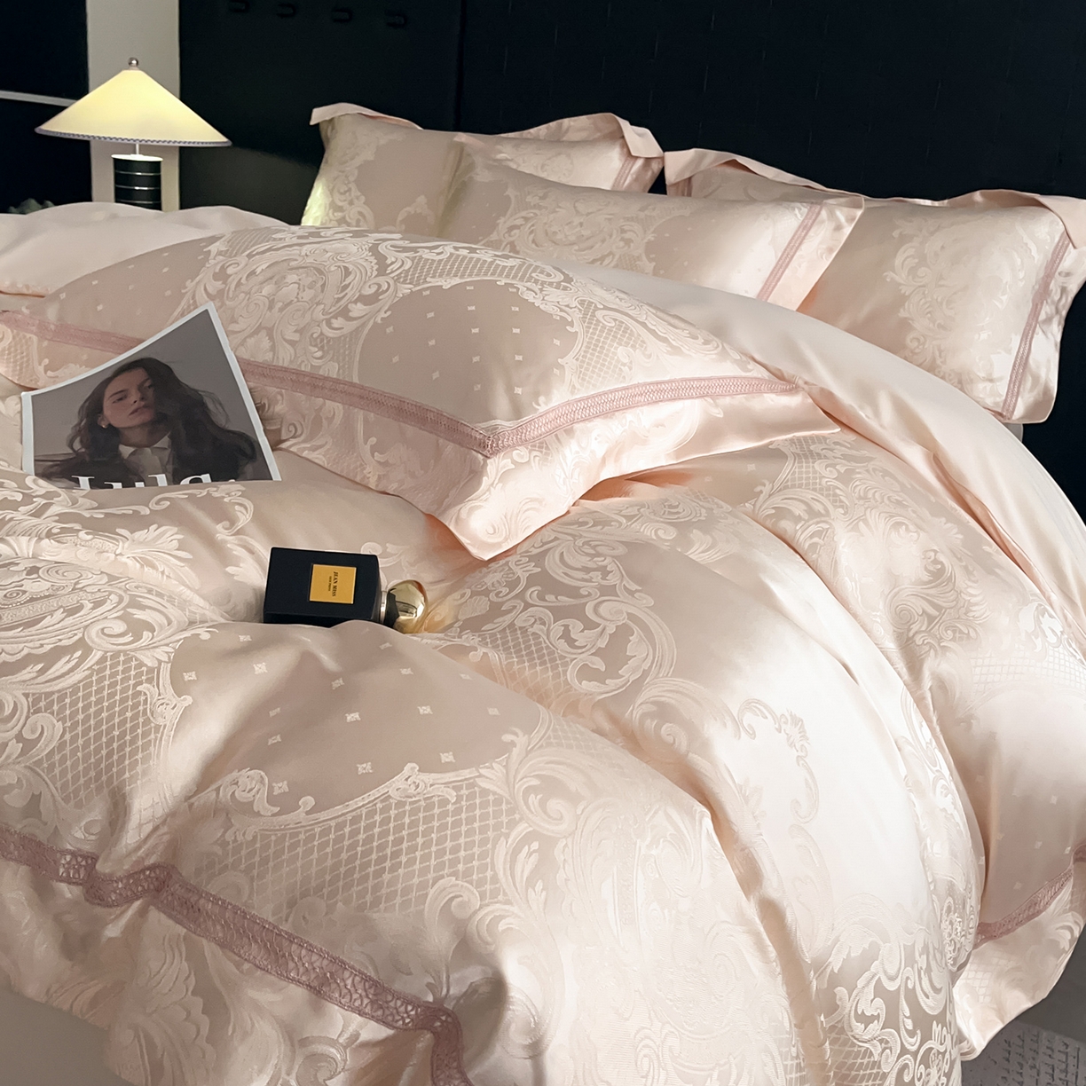 91家纺网 家纺一手货源 找家纺 置顶家纺 2025新款维纳斯系列亲肤提花四件套-实拍 维纳斯-玉色