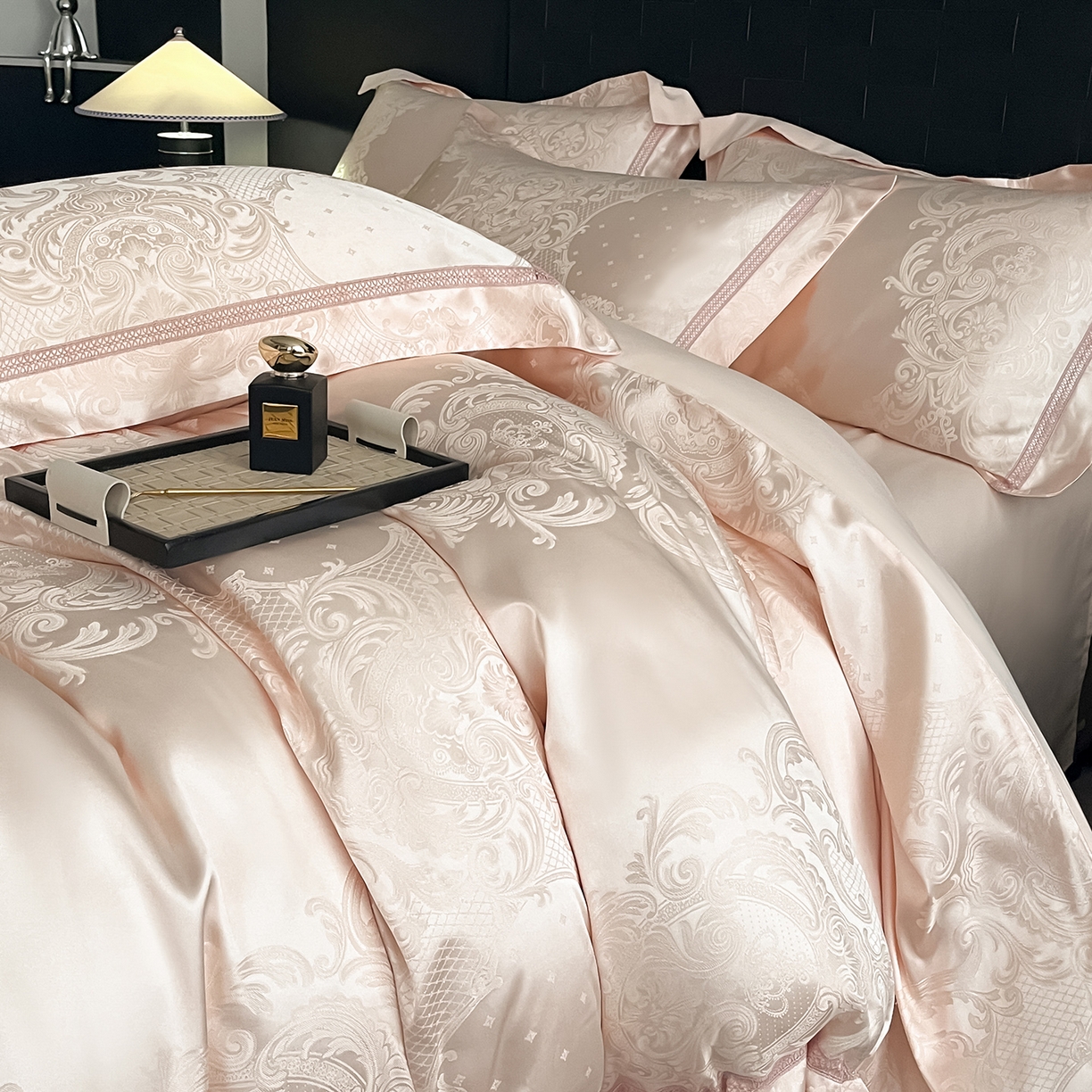 91家纺网 家纺一手货源 找家纺 置顶家纺 2025新款维纳斯系列亲肤提花四件套-实拍 维纳斯-玉色