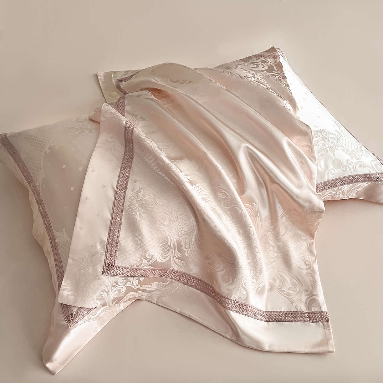 91家纺网 家纺一手货源 找家纺 置顶家纺 2025新款维纳斯系列亲肤提花四件套-实拍 维纳斯-玉色