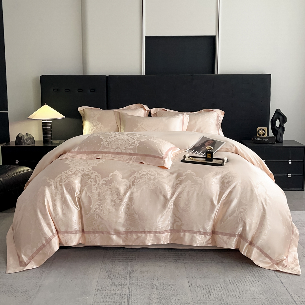 91家纺网 家纺一手货源 找家纺 置顶家纺 2025新款维纳斯系列亲肤提花四件套-实拍 维纳斯-玉色