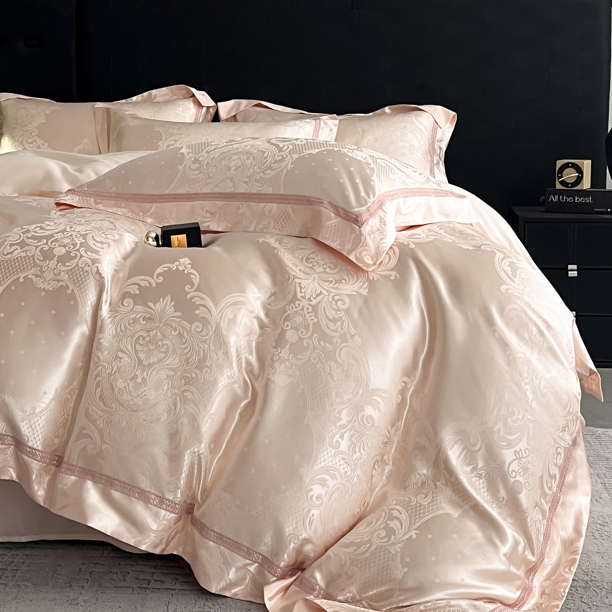 91家纺网 家纺一手货源 找家纺 置顶家纺 2025新款维纳斯系列亲肤提花四件套-实拍 维纳斯-玉色