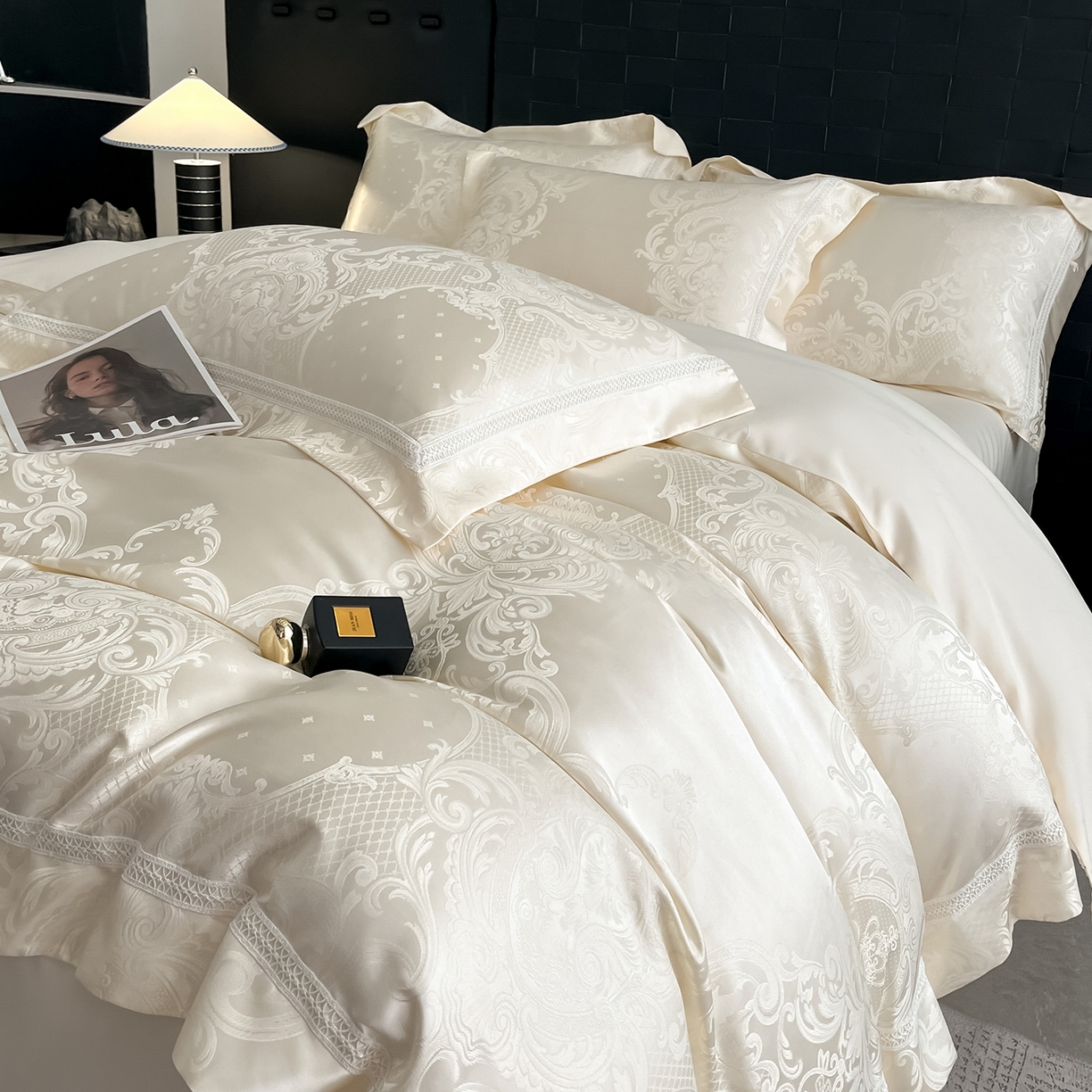 91家纺网 家纺一手货源 找家纺 置顶家纺 2025新款维纳斯系列亲肤提花四件套-实拍 维纳斯-奶昔白